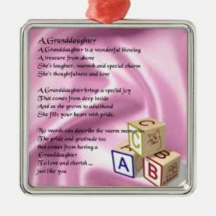Baby Blokken Kleindochtergedicht Metalen Ornament