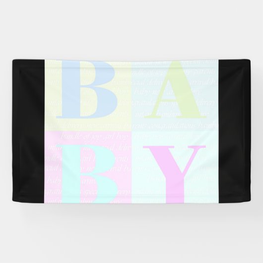 Baby blokletters spandoek (Horizontaal)