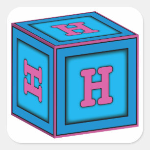 Baby blokstickers - letter "H" Vierkante Sticker