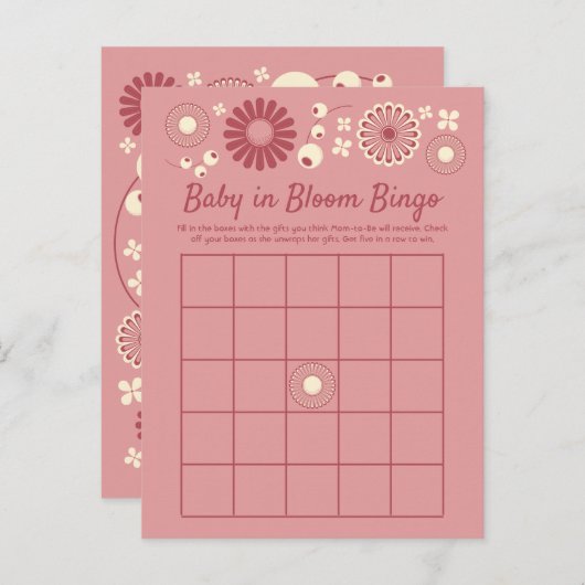 Baby Bloom Douche Bingo Spel Kaarten (Voorkant / Achterkant)