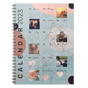 Baby Blue 2023-tijdschrift, 6 aangepaste foto's Notitieboek