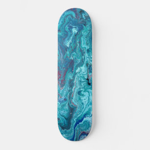 Baby Blue 2 Blauw Acryl Abstract Skateboard Deck