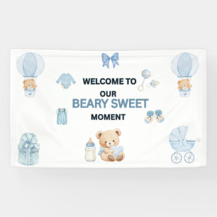 BABY BLUE 3' X 5' VINYL BEARY SWEET BABYSHOWER SPANDOEK