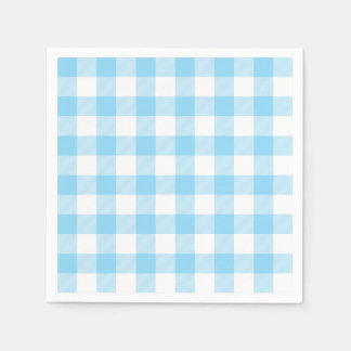 Baby Blue and White Buffalo Plaid Gingham Servet