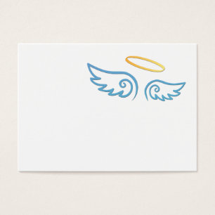 Baby Blue Angel vleugels met Halo Visitekaartjes