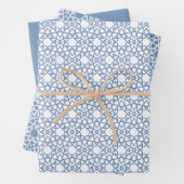 Baby Blue Arabesque Patroonontwerp Inpakpapier Vel (In situ)