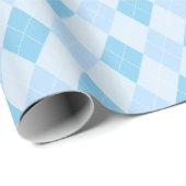Baby Blue Argyle Baby shower Cadeaupapier (Rol Hoek)
