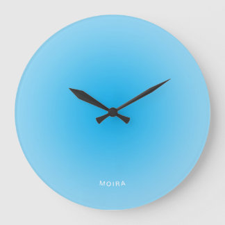Baby Blue Azure Radial Gradient Grote Klok