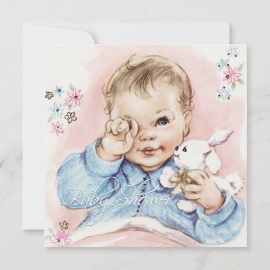 Baby Blue  Baby Boy Shower Uitnodiging (Voorkant)