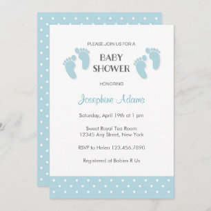 Baby Blue Baby shower Invitation Kaart