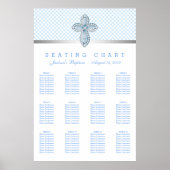 Baby Blue Baptism-stoelenkaart Poster (Voorkant)