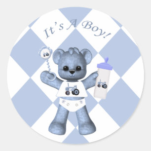 Baby Blue Beer en Blue Tractor Stickers