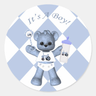 Baby Blue Beer en Blue Tractor Stickers