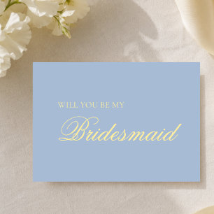 Baby Blue & Boter Geel Bruidsmeisje Voorstel Kaart