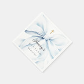 Baby Blue Bow Baptism Servet (Hoek)