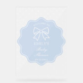 Baby Blue Bow Pois Baby shower garçon Bienvenue (Recto)