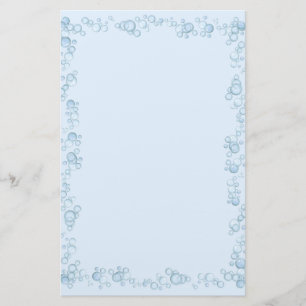 Baby Blue Bubble Border Design Briefpapier