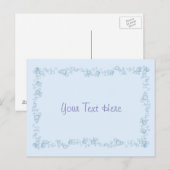 Baby Blue Bubble Border Design Gepersonaliseerd Briefkaart (Voorkant / Achterkant)