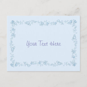 Baby Blue Bubble Border Design Gepersonaliseerd Briefkaart