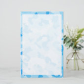 Baby Blue Camo; Camouflage Briefpapier (Staand voorkant)