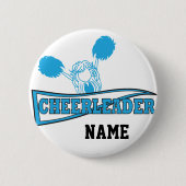 Baby Blue Cheerleader | personaliseren Ronde Button 5,7 Cm (Voorkant)