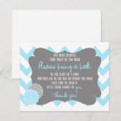Baby Blue Chevron Baby shower Vraag een boek Kaart (Voorkant / Achterkant)
