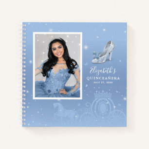 Baby Blue Cinderella Quinceanera Foto Gastboek Notitieboek
