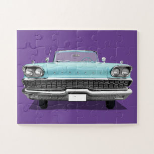 BABY BLUE CLASSIC CAR JIGSAW PUZZLE LEGPUZZEL