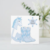Baby Blue Cowboy Baby shower Kaart (Staand voorkant)