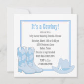 Baby Blue Cowboy Baby shower Kaart (Achterkant)
