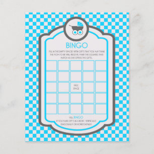 Baby Blue Cradle Baby shower Bingo Flyer