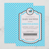 Baby Blue Cradle Baby shower Kaart (Voorkant / Achterkant)