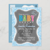 Baby Blue Damask-patroon Briefkaart (Voorkant / Achterkant)