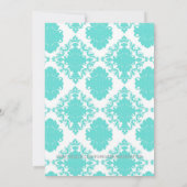 Baby Blue Damask trouwuitnodiging Kaart (Achterkant)