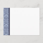 Baby Blue & Denim Damask Enregistrer La Date Carte (Dos)