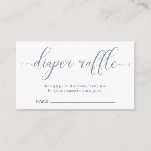 Baby Blue Diaper Raffle Douche Invitation Insertio (Devant)
