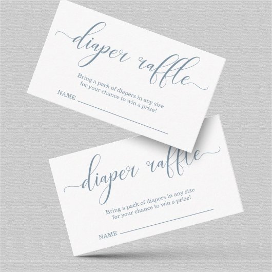 Baby Blue Diaper Raffle Douche Invitation Insertio