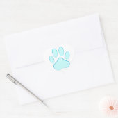Baby Blue Dog Pawprint Hart Sticker (Envelop)