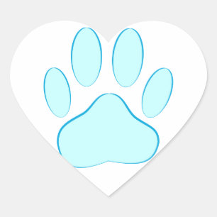 Baby Blue Dog Pawprint Hart Sticker