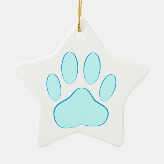 Baby Blue Dog Pawprint Keramisch Ornament (Voorkant)