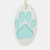 Baby Blue Dog Pawprint Keramisch Ornament (Rechts)