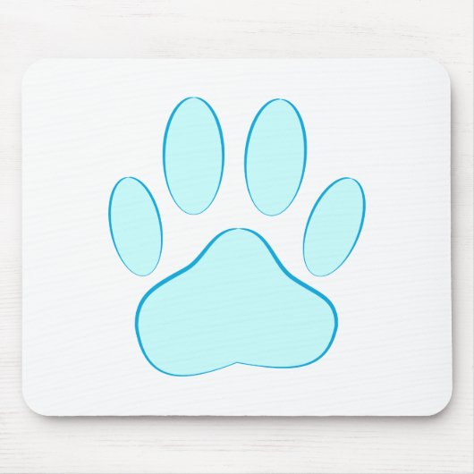 Baby Blue Dog Pawprint Muismat (Voorkant)