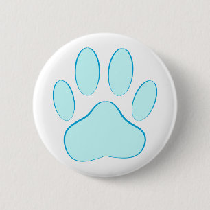 Baby Blue Dog Pawprint Ronde Button 5,7 Cm