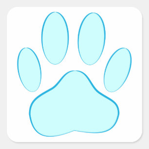Baby Blue Dog Pawprint Vierkante Sticker