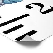 Baby Blue Dragon Waterverf Groeigrafiek Poster (Hoek)