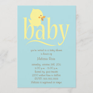 Baby Blue Ducking Baby Shower Invitations Kaart