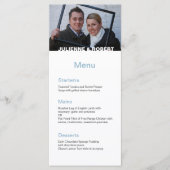 Baby Blue Elegant Modern Photo Mariage Menu (Devant)