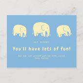 Baby Blue Elephant Baby shower Briefkaart (Voorkant)