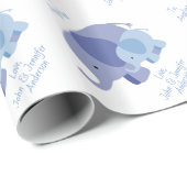 Baby Blue Elephant Cadeaupapier (Rol Hoek)