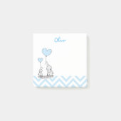 Baby Blue Elephant Personalized Baby Boy Post-it® Notes (Voorkant)